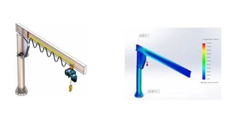Custom crane beam development using advanced design software.