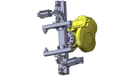 2D drawings and design cost for robot claw design including gear layout and part specifications