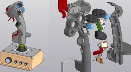 Custom joystick development and design service for tailored simulator solutions.