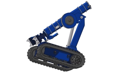 Exploration robot design illustrated with detailed 2D drawings and calculations.