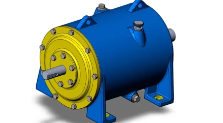 3D drawings of custom mechanism with planetary gearbox design project