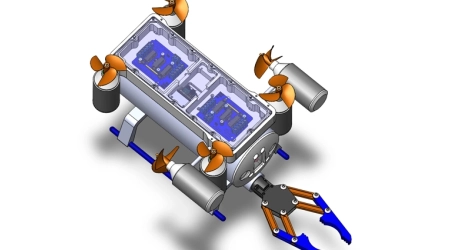 3D and 2D drawings created by a robot design agency for submarine robot projects.