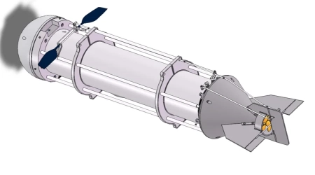 2D drawings for submarine robot design including mechanical layout and assembly.
