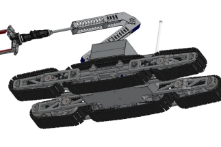 3D robot design treads drawing created by robotics design company