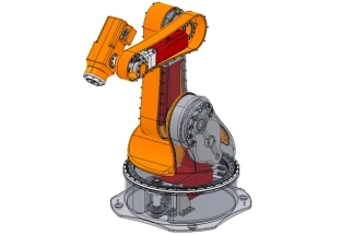 Engineer reviews 3D drawings of a custom 5-DOF robotic arm on a tablet, showcasing precision design. Buy now for tailored solutions.