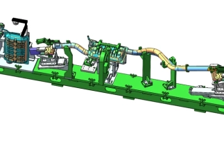 Custom welding device for car flexible pipelines with 3D/2D mechanical drawings. Order precision engineering design services today.