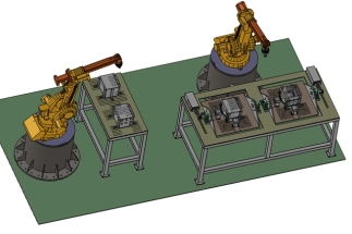 Robot cell safety design and layout with fencing and 3D drawings for automated robotic cell design