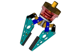 Robotic clamp design with custom gear drive, 2D drawings, and support from engineering design companies