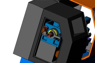 Precision 2D engineering drawing for a small CNC lathe, featuring front, side, and top views with dimensions.