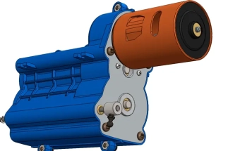 An engineering blueprint with dimensions for automotive gearbox housing design.