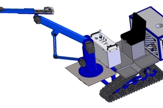 3D drawings of fruit picking robot by robotics design companies showing design cost