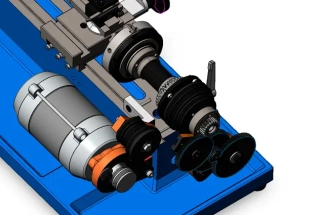 A compact two-stage gearbox designed specifically for a lathe machine.