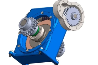 One stage gearbox design created by top engineering design companies with technical documentation.