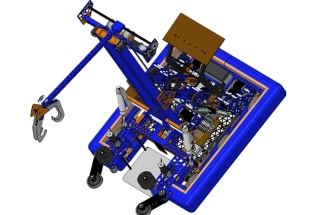 EOD robot drive design illustrated with tracked mobility layout