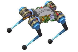 Design and control of a laminate quadrapedal robot with robotic design services
