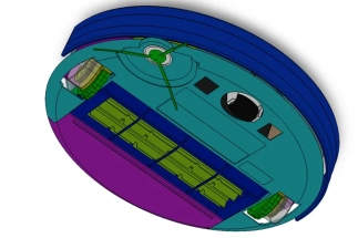 Robot vacuum design concept with professional 3D drawings created by experts.