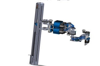 2D drawings and 3D drawings of robotic arm design with technical documentation