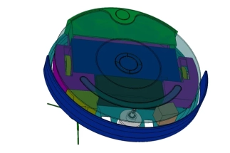 Robotic vacuum cleaner design sketch showing early 2D drawings for engineering.