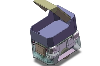Robotics design company showcasing robot design services and CAD models.