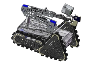 Engineering team from robotics design company reviewing robot design services