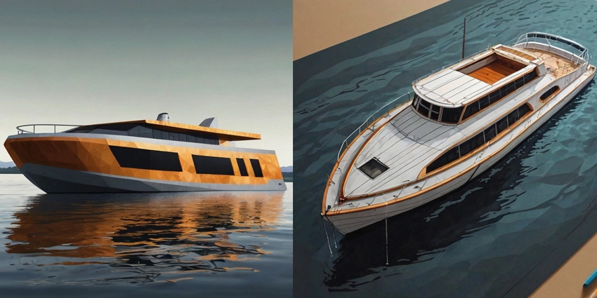River Boat Hull Design Services with 2D and 3D Creation